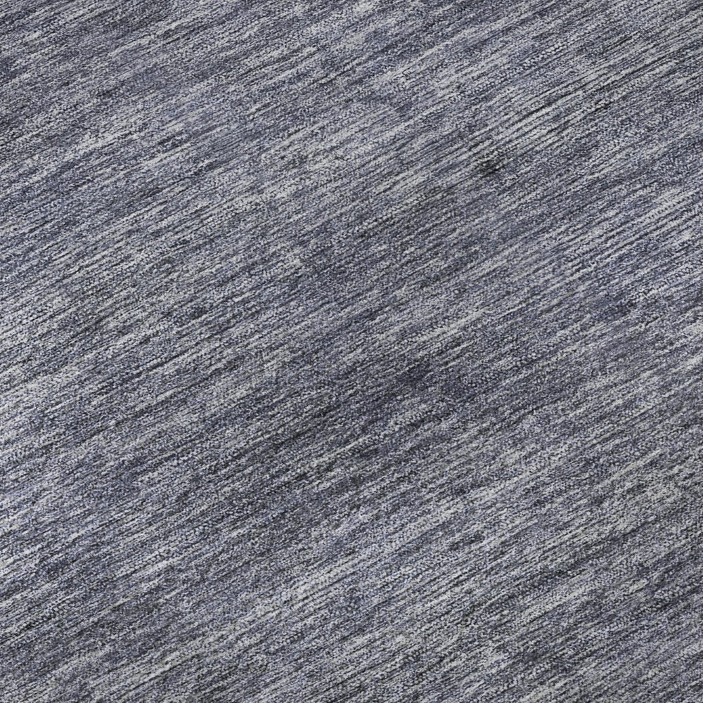 HomeRoots 10' X 14' Denim Blue, Ivory & Gray Striped Washable Area Rug - Durable, Stain Resistant & UV Protected! 695102