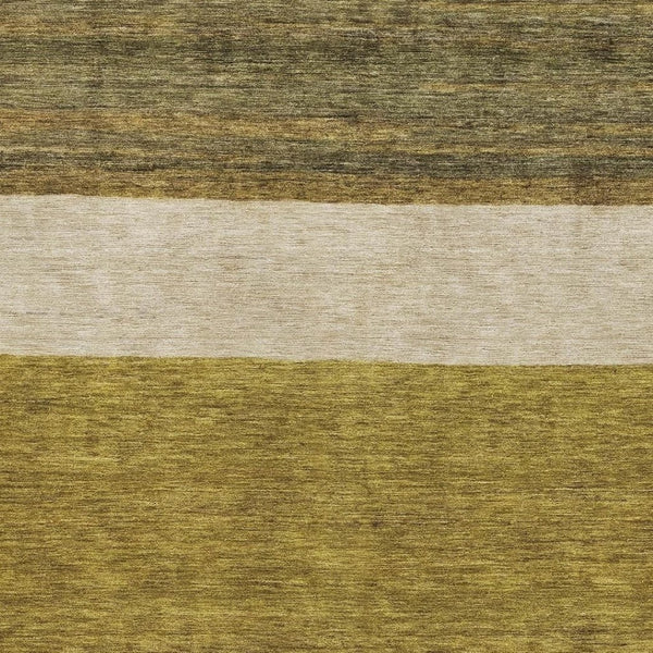 HomeRoots 5' X 8' Elegant Gold Ivory Gray Striped Area Rug - Stain Resistant, UV Protected & Easy Care! 695104