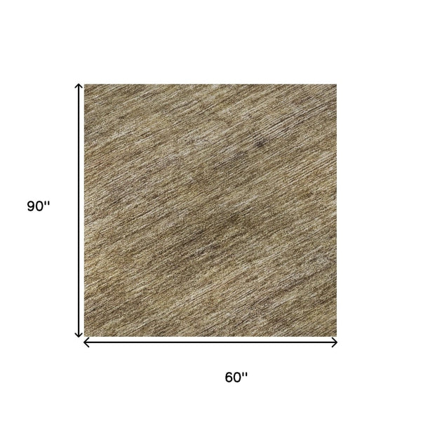 HomeRoots 5' X 8' Transitional Striped Area Rug in Coffee, Ivory & Taupe - Stain Resistant & UV Protected! 695110