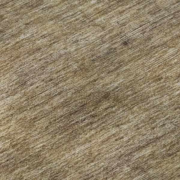 HomeRoots 8' Coffee Ivory And Taupe Striped Round Rug – Washable, UV-Protected, Stylish for Homes & Patios 695111