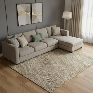 HomeRoots 10' X 14' Striped Area Rug in Coffee, Ivory & Taupe - Durable, Washable & UV Protected for Homes 695114