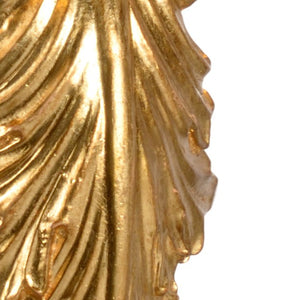 Chelsea House Grand Leaf Lamp Antique Gold Iron Leaf On Black Marble Base — Sculptural 32" Table Accent Light 69513