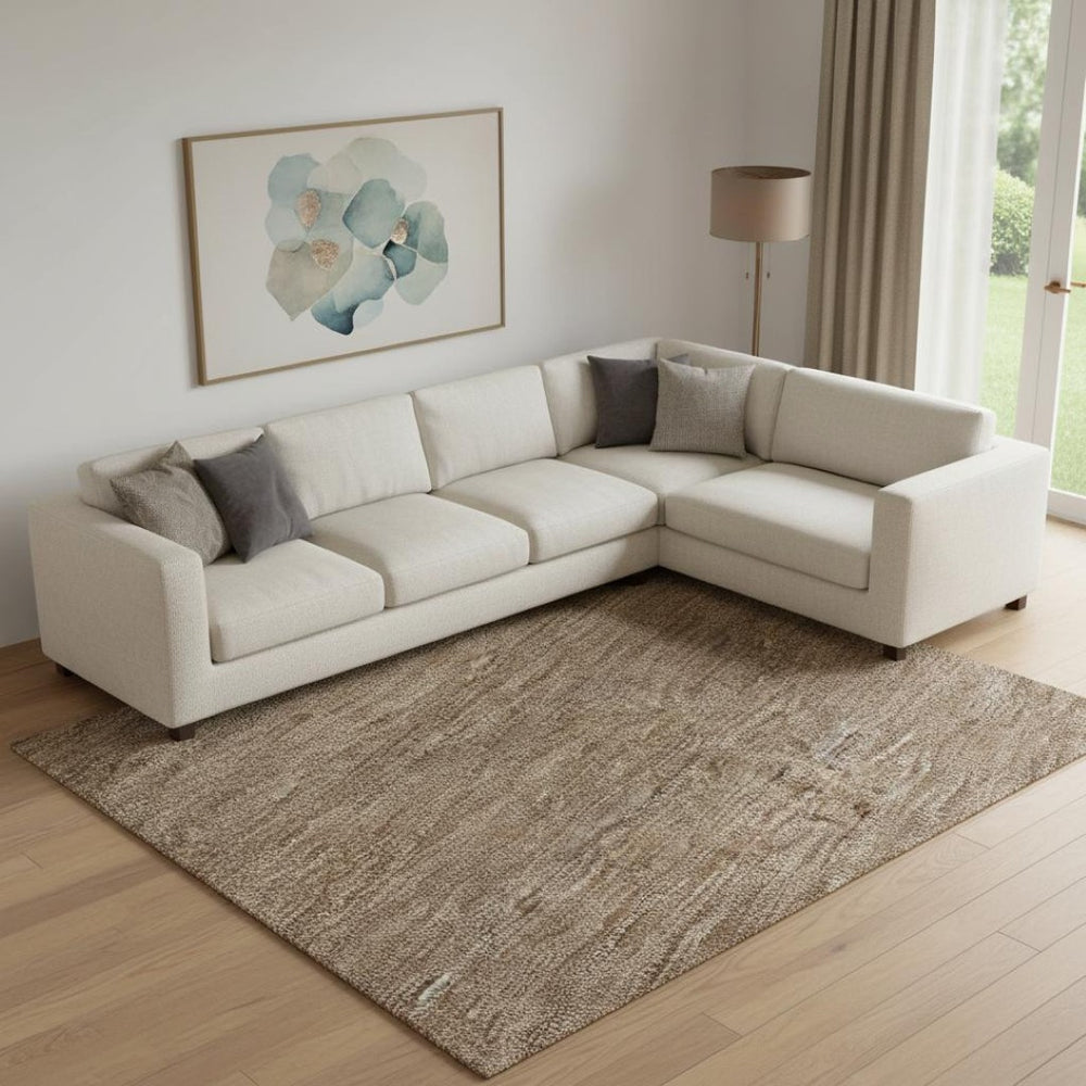 HomeRoots 9' X 12' Salmon Rust And Gray Striped Area Rug - Washable, Stain-Resistant, UV Protected & Cozy! 695131