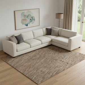HomeRoots 9' X 12' Salmon Rust And Gray Striped Area Rug - Washable, Stain-Resistant, UV Protected & Cozy! 695131