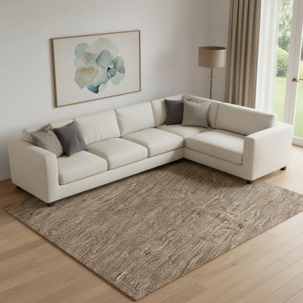 HomeRoots 9' X 12' Salmon Rust And Gray Striped Area Rug - Washable, Stain-Resistant, UV Protected & Cozy! 695131