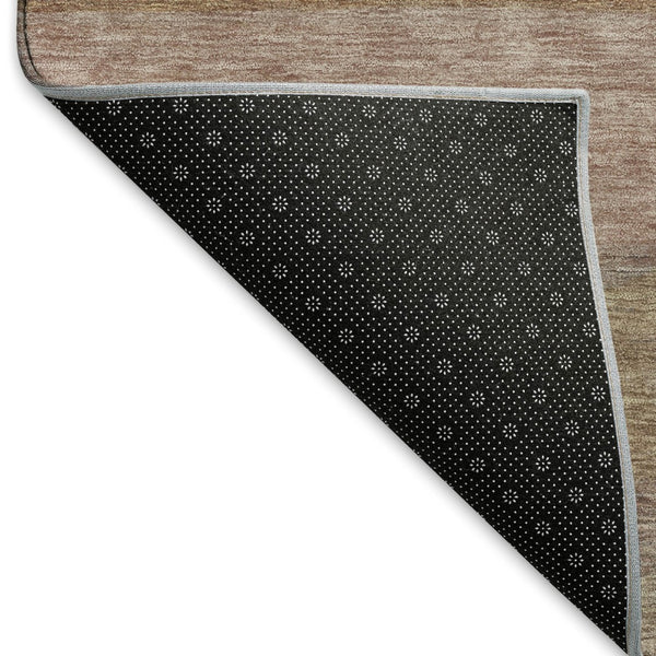 HomeRoots 9' X 12' Salmon Rust And Gray Striped Area Rug - Washable, Stain-Resistant, UV Protected & Cozy! 695131