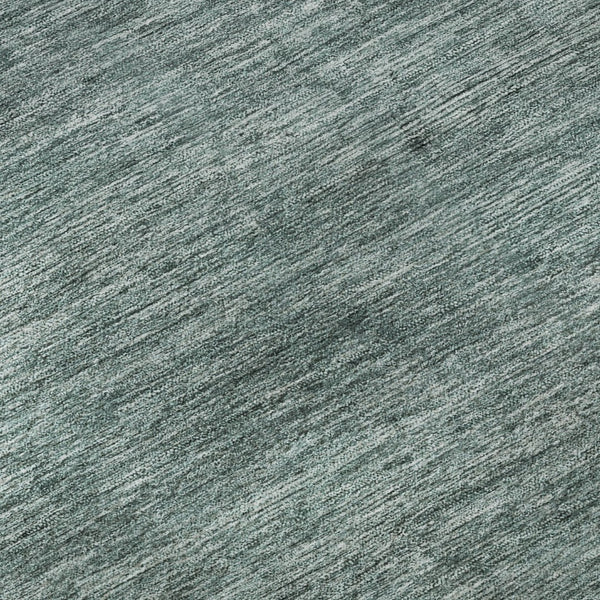 HomeRoots 8' X 10' Striped Area Rug in Teal, Ivory & Gray - Washable, UV Protected, Stain Resistant & Non-Slip! 695136