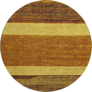 HomeRoots 8' Terra Cotta Striped Round Rug - Washable, UV Protected, Stain Resistant, Perfect for Any Room! 695141