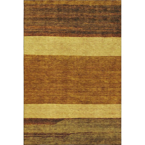 HomeRoots 10' X 14' Striped Terra Cotta Area Rug with UV Protection – Durable, Washable, Perfect for Families! 695144