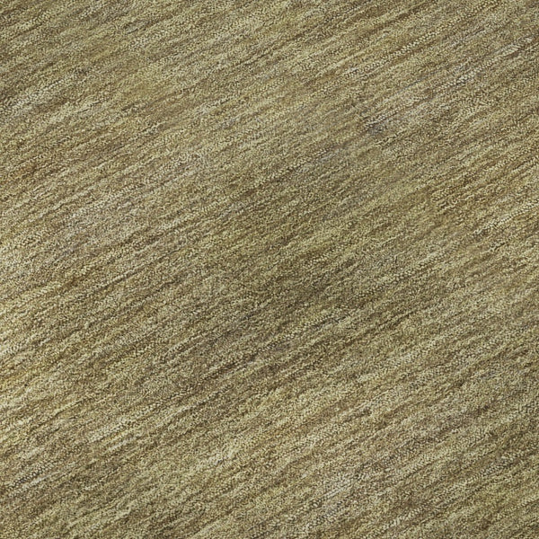 HomeRoots 9' X 12' Striped Wheat Gold & Linen Washable Area Rug - Durable, UV-Protected, Easy Care for Homes 695149