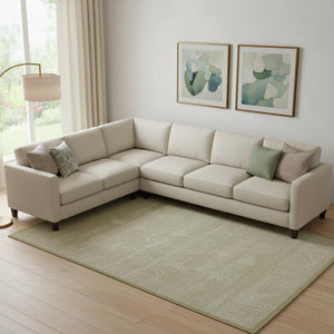 HomeRoots 10' Wheat Gold & Linen Striped Washable Area Rug – UV Protected, Durable, Ideal for Busy Homes 695150