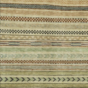 HomeRoots 5' X 8' Beige Taupe & Brown Striped Area Rug - Washable, UV-Protected, Stain-Resistant for Homes 695158