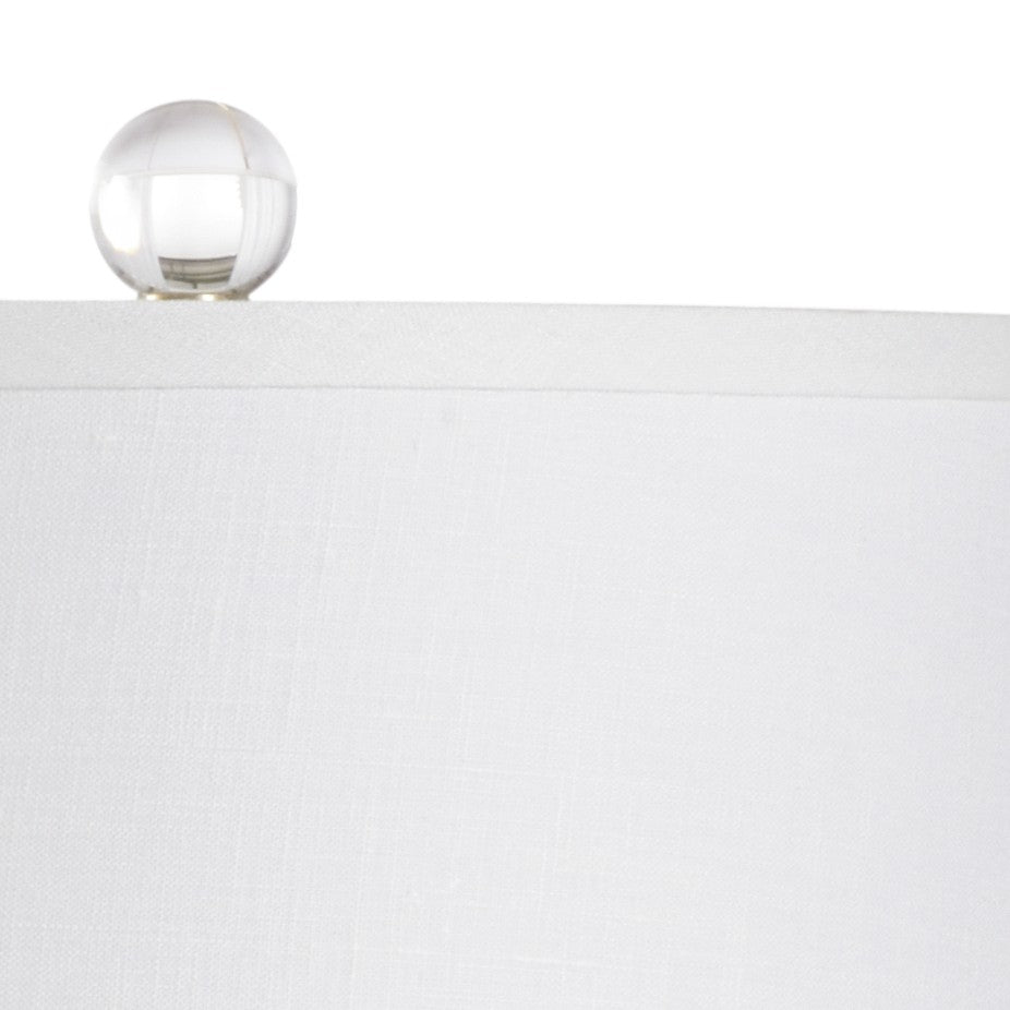 Chelsea House Wrightsville Blue Ceramic Lamp With Linen Shade — Textured Ginger-Jar Base, Acrylic Finial, 21.5"H 69516