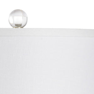 Chelsea House Wrightsville Blue Ceramic Lamp With Linen Shade — Textured Ginger-Jar Base, Acrylic Finial, 21.5"H 69516