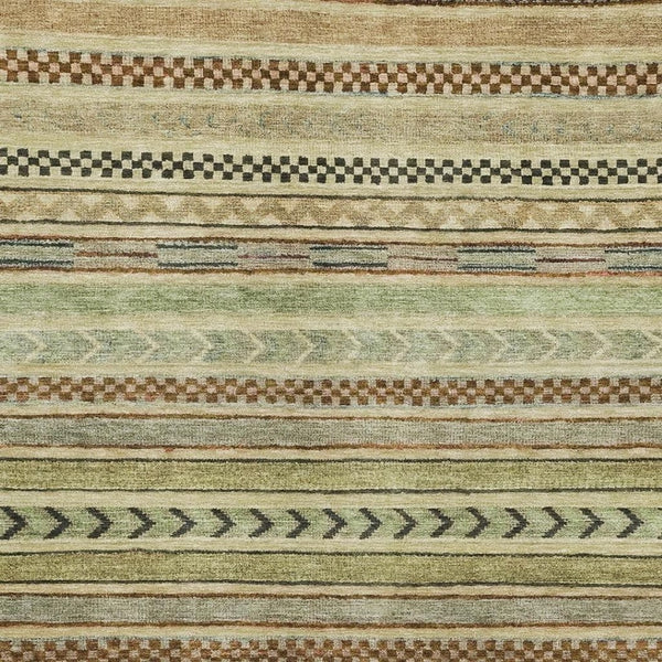 HomeRoots 8' X 10' Washable Beige & Brown Striped Area Rug with UV Protection - Durable, Stain-Resistant Design 695160
