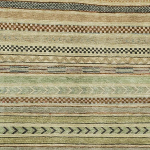 HomeRoots 10' X 14' Beige Taupe & Brown Striped Area Rug - Durable, Washable with UV Protection for Homes 695162