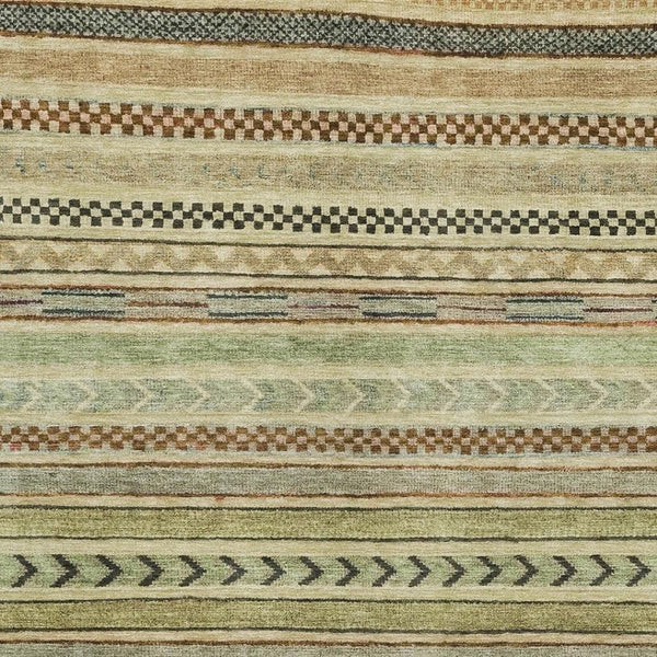 HomeRoots 10' X 14' Beige Taupe & Brown Striped Area Rug - Durable, Washable with UV Protection for Homes 695162