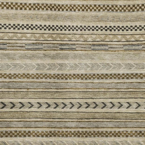 HomeRoots 5' X 8' Chocolate Gray and Ivory Striped Washable Area Rug - Stylish, Durable, UV Protected Design! 695170