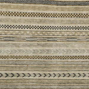 HomeRoots 9' X 12' Chocolate Gray & Ivory Striped Washable Area Rug with UV Protection for Indoor & Outdoor Use 695173