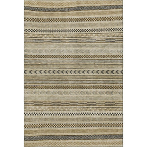 HomeRoots 9' X 12' Chocolate Gray & Ivory Striped Washable Area Rug with UV Protection for Indoor & Outdoor Use 695173