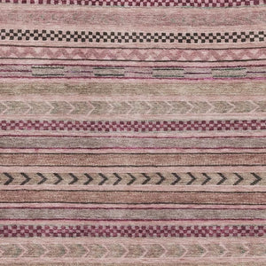 HomeRoots 5' Pink and Gray Striped Washable Area Rug with UV Protection for Durable, Stylish Home Spaces 695188
