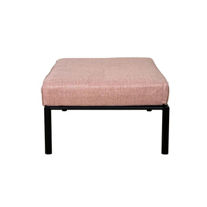 English Elm Pink Patio Ottoman with Black Accents Metal Tube Legs — Waterproof, Fireproof, Anti-UV, Durable Outdoor Comfort B062P209339