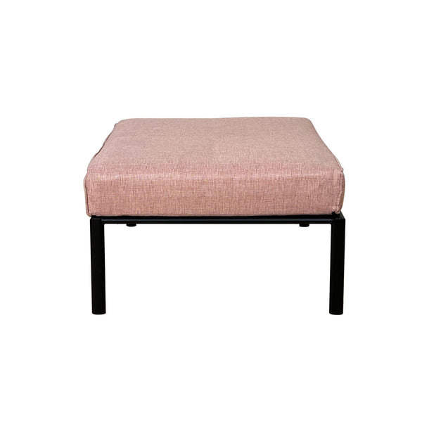 English Elm Pink Patio Ottoman with Black Accents Metal Tube Legs — Waterproof, Fireproof, Anti-UV, Durable Outdoor Comfort B062P209339