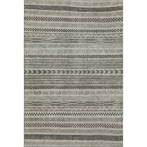 HomeRoots 5' X 8' Versatile Taupe and Beige Striped Area Rug - Stain Resistant, UV Protected, Non-Slip Design! 695212