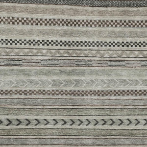 HomeRoots 8' X 10' Taupe and Beige Striped Washable Area Rug with UV Protection for High-Traffic Spaces 695214
