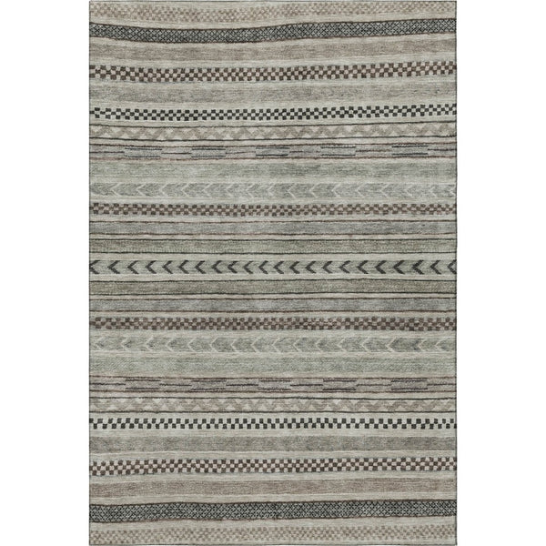 HomeRoots 10' X 14' Taupe and Beige Striped Area Rug – Durable, Stain-Resistant, UV Protected for Busy Homes 695216