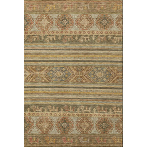 HomeRoots 5' X 8' Beige Gold and Gray Transitional Medallion Area Rug - Washable, UV Protected, Durable Design 695230