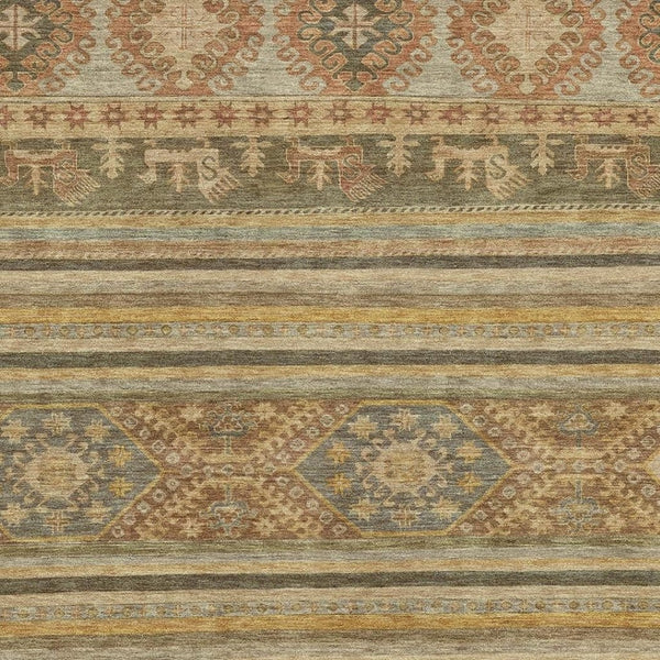 HomeRoots 8' X 10' Beige, Gold & Gray Medallion Area Rug – Washable, UV-Protected, Stylish & Durable for Homes 695232