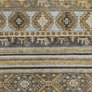 HomeRoots 8' X 10' Elegant Chocolate Ivory Gray Medallion Area Rug - Washable, UV Protected & Stain Resistant! 695244