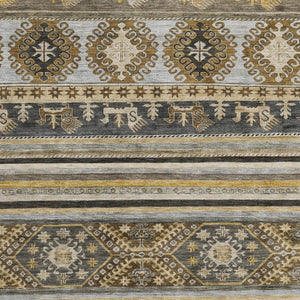 HomeRoots 9' X 12' Transitional Chocolate Ivory Gray Medallion Area Rug - Stain Resistant & UV Safe Design 695245
