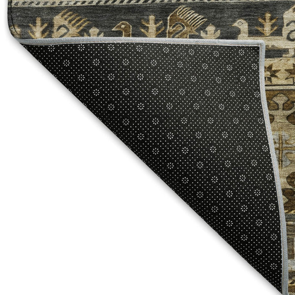 HomeRoots 10' X 14' Chocolate Ivory Gray Medallion Area Rug - Durable, Washable, UV Protected for High-Traffic Spaces 695246