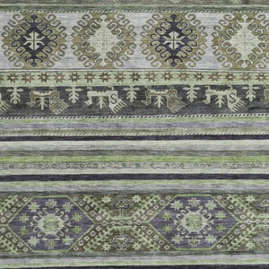 HomeRoots 5' X 8' Washable Fern Green Medallion Area Rug with UV Protection for Stylish, Durable Comfort 695248