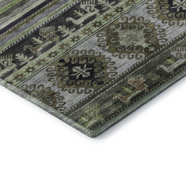 HomeRoots 10' X 14' Fern Green Medallion Area Rug - Durable, Stain Resistant, UV Protected for Active Homes 695252