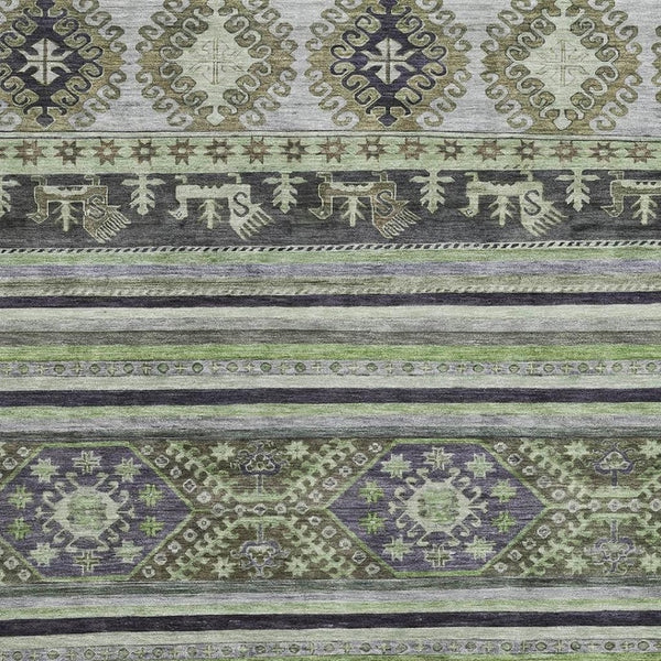 HomeRoots 10' X 14' Fern Green Medallion Area Rug - Durable, Stain Resistant, UV Protected for Active Homes 695252
