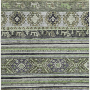 HomeRoots 10' X 14' Fern Green Medallion Area Rug - Durable, Stain Resistant, UV Protected for Active Homes 695252