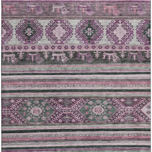 HomeRoots 5' X 8' Stylish Purple Gray Ivory Area Rug - Washable, Stain Resistant & UV Protected for Homes 695260