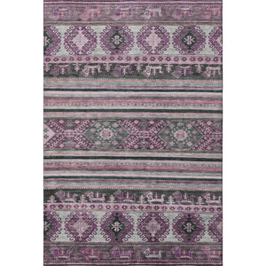 HomeRoots 10' X 14' Washable Medallion Area Rug in Purple, Gray & Ivory - UV Protected & Stain Resistant! 695264