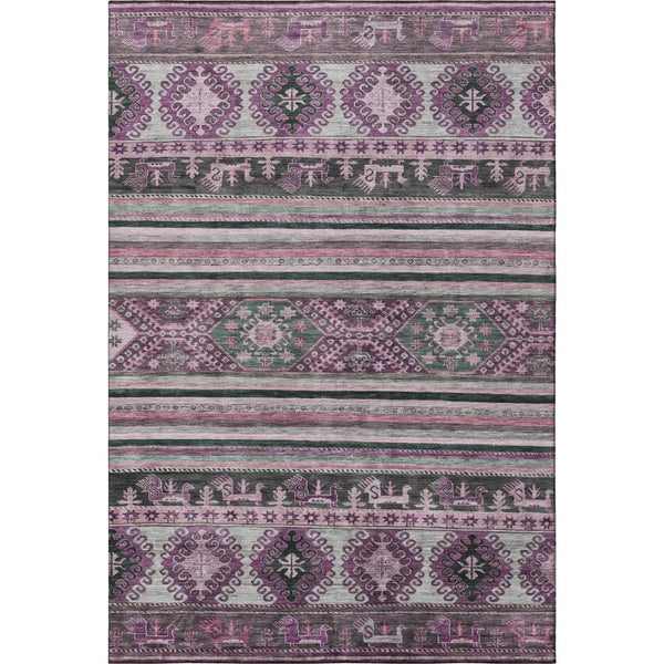 HomeRoots 10' X 14' Washable Medallion Area Rug in Purple, Gray & Ivory - UV Protected & Stain Resistant! 695264