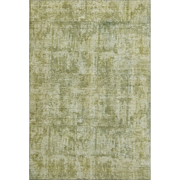 HomeRoots 8' X 10' Artichoke Green Washable Abstract Area Rug with UV Protection for Modern Homes & Pets 695268
