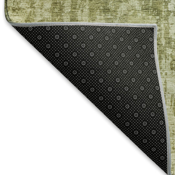 HomeRoots 8' X 10' Artichoke Green Washable Abstract Area Rug with UV Protection for Modern Homes & Pets 695268