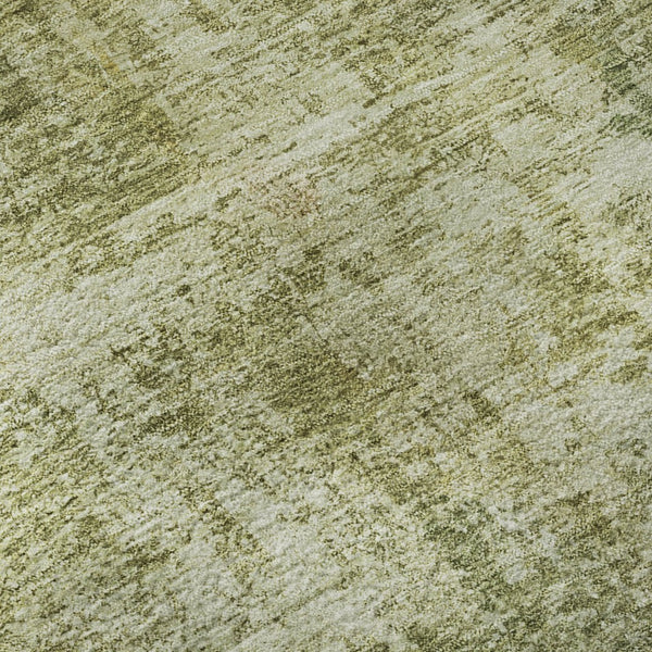 HomeRoots 8' X 10' Artichoke Green Washable Abstract Area Rug with UV Protection for Modern Homes & Pets 695268