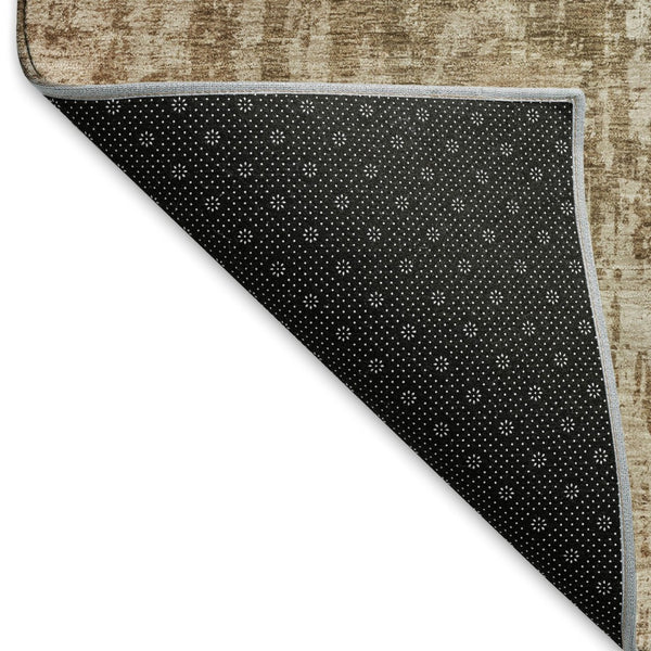 HomeRoots 5' X 8' Beige and Taupe Abstract Washable Area Rug with UV Protection for Modern Living Spaces 695272