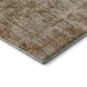 HomeRoots 5' X 8' Beige and Taupe Abstract Washable Area Rug with UV Protection for Modern Living Spaces 695272