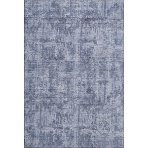 HomeRoots 8' X 10' Blue And Ivory Abstract Washable Area Rug - Durable, UV-Protected, Easy-Care for Families 695280