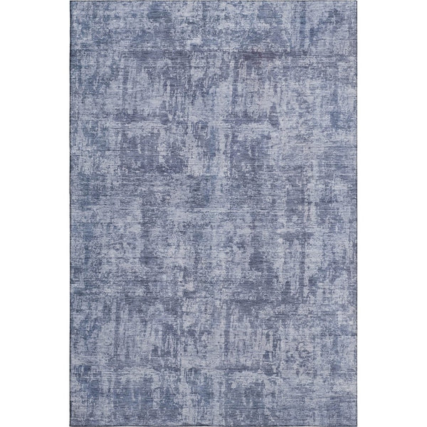 HomeRoots 8' X 10' Blue And Ivory Abstract Washable Area Rug - Durable, UV-Protected, Easy-Care for Families 695280
