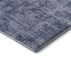 HomeRoots 8' X 10' Blue And Ivory Abstract Washable Area Rug - Durable, UV-Protected, Easy-Care for Families 695280